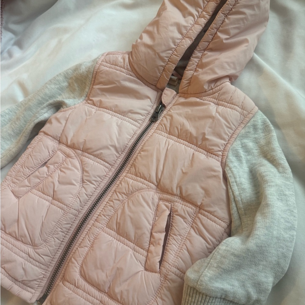Tucker + Tate Pink and Gray Puffer Jacket